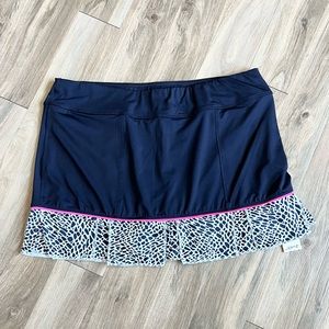 NWT Jofit Pearl Skort Skirt Shorts Gold Tennis Athletic Navy Size XL